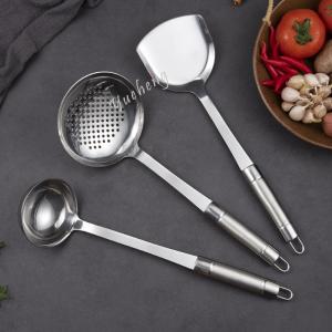 Quality Stianless steel Slotted skimmer soup scoop for kitchen  cooking tool wholesale
