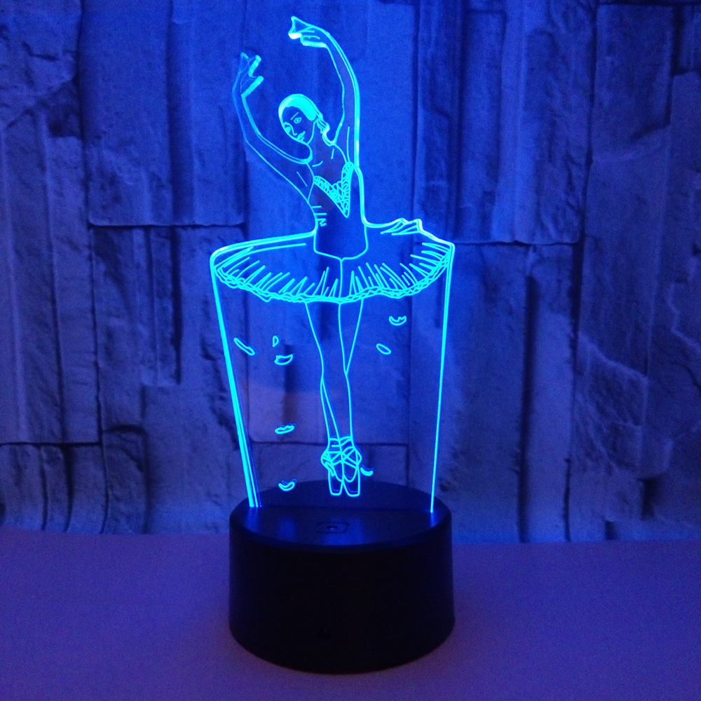 New ballet 3D night light custom logo shape Advertising display LED visual Gift atmosphere small table lamp light