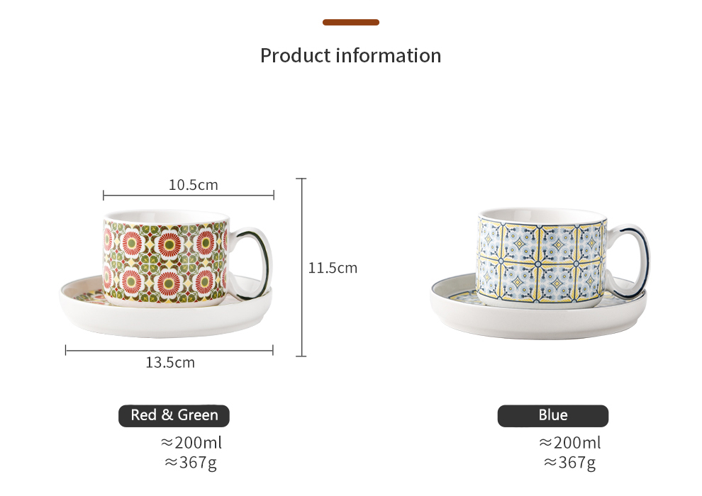 Christmas Gift Tazas Customized 200ml 6.76oz Porcelain Coffee Tea Cup And Saucer