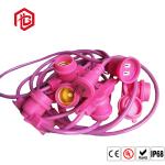 Green Nylon PVC E26 E27 Lamp Stand Fittings With Customized Cable Plug