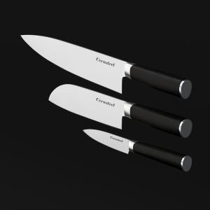 Quality Cerasteel Knife 3 Set(3.5''Paring, 6''Santoku, 8''Chef ) With Black Pakka Wood Handle wholesale