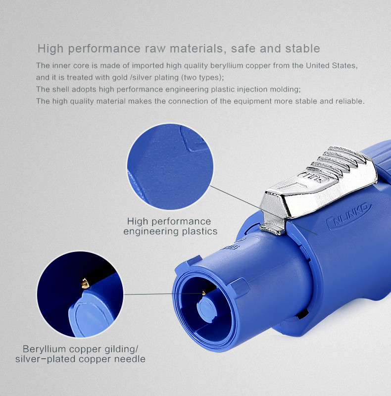 High Quality PBT Material Audio and Lighting Circular Power Connector