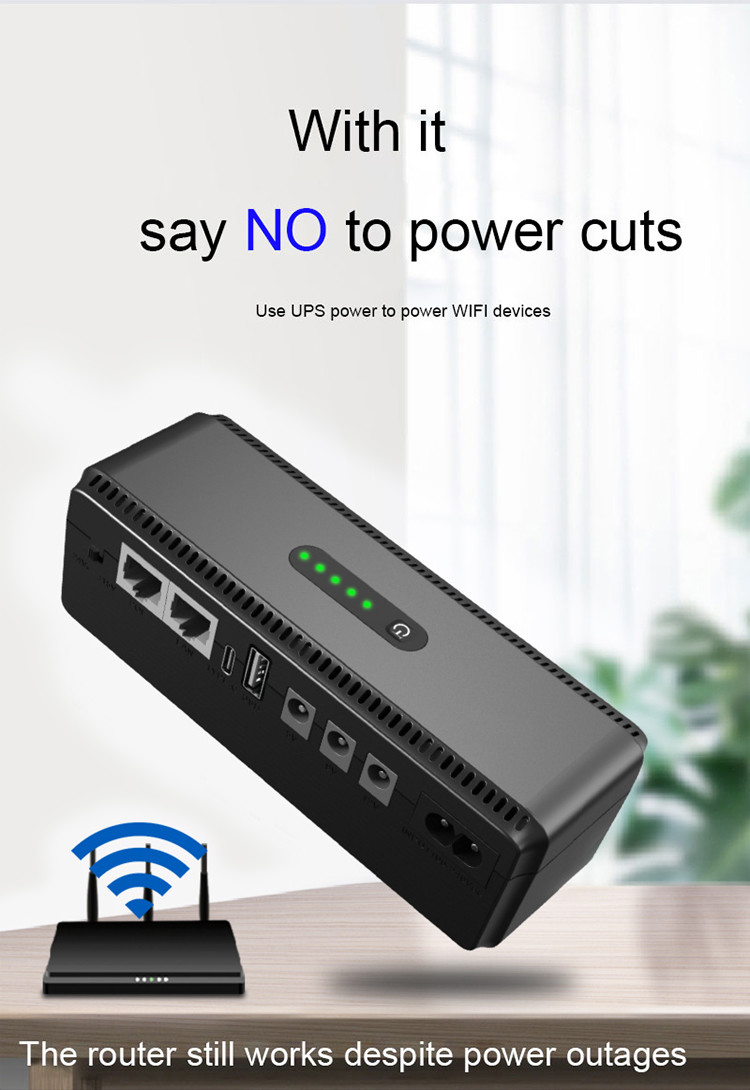 Poe Mini Ups 10400mah 8800mah 18w UPS Power Supply Small Ups For Home Fouter