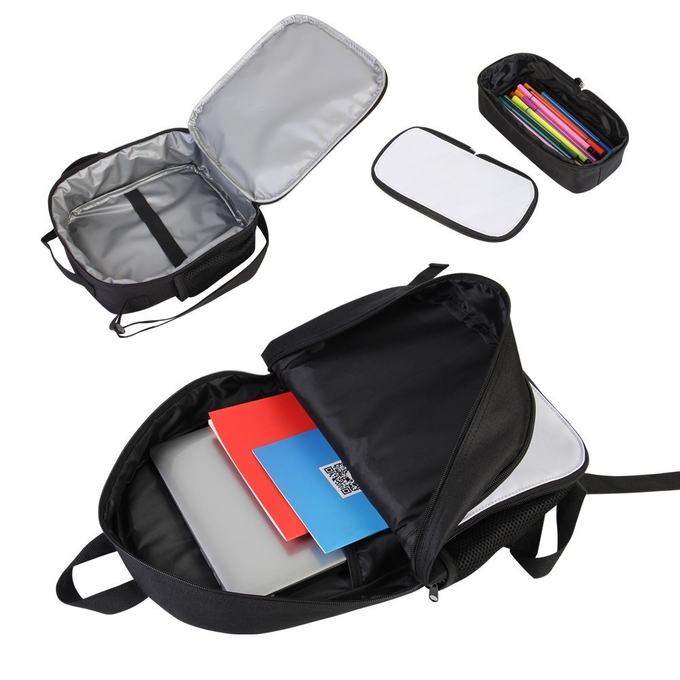 Three Piece Of Sublimation Bags School Bag Pencil Bag Lunch Bag For DIY Photos Printing