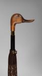 OEM Wooden J Handle Umbrella Head , Curved Umbrella Handle UV Protection