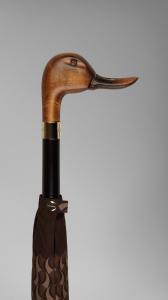 Quality Log black walnut high grade animal umbrella head ladies wooden handle umbrella wholesale