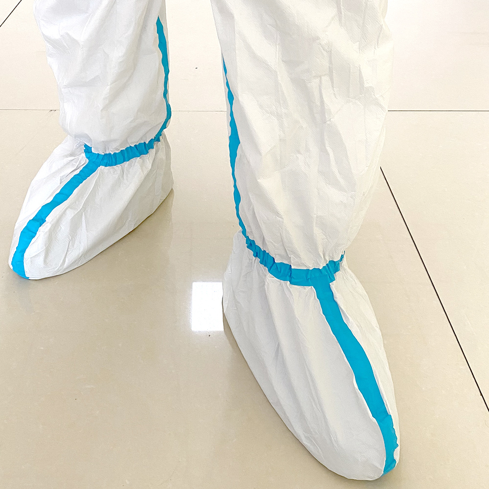 Non Slip Surgical Boot Cover SF Microporous Film Disposable Shoe Covers For Health