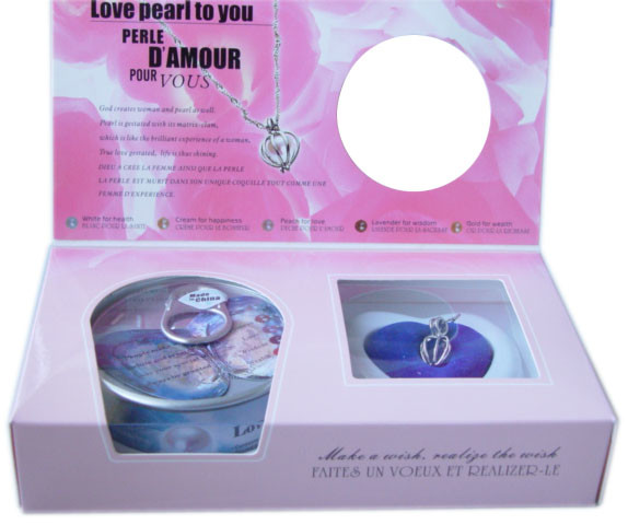 French Versions Color Box Love Pearl Necklace Gift Box With Fashion Cage Pendant for Special Holiday Gift
