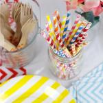 Recyclable Milkshake Striped Paper Straws Food Safe Dye Free CE Certificited