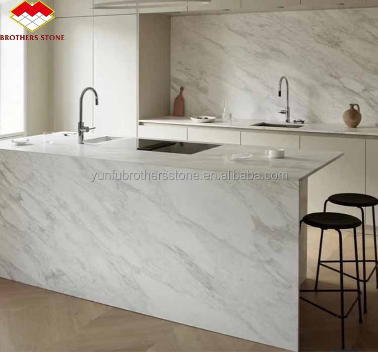 Natural Stone Cut-To-Size Foshan Greek Jazz White Marble Slab with Polished Finish