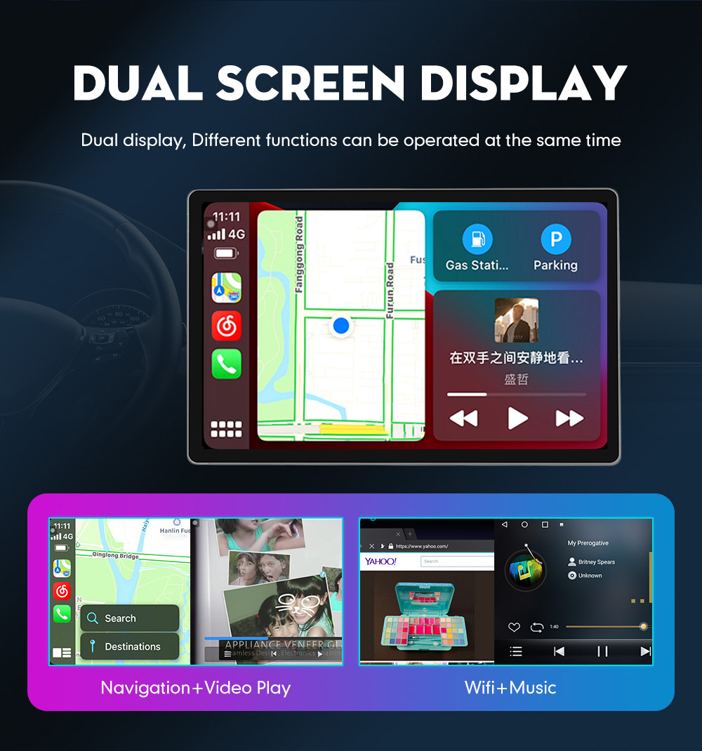 8 128GB 8 Core Car Screen Android Dsp Rds Navigation System with Cooling Fan and Car Audio GPS