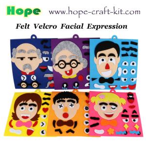 Quality Felt Puzzle Toys Kids DIY Facial Expression Emotion Changing for Children Learning Education Velcro Sticks 30 X 30cm wholesale