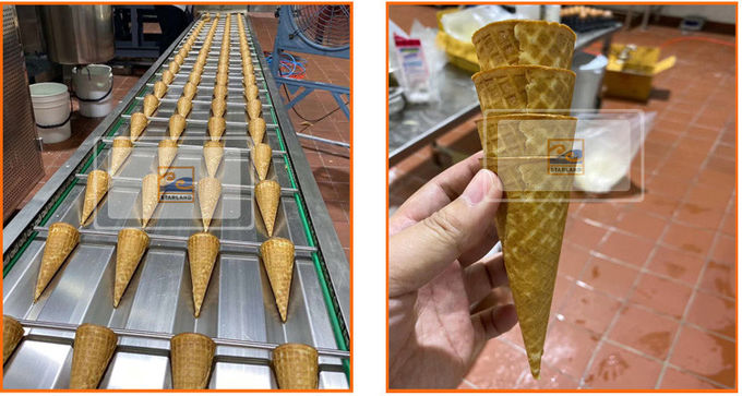 380V Waffle Cone Maker / Crispy Ice Cream Cone Production Line