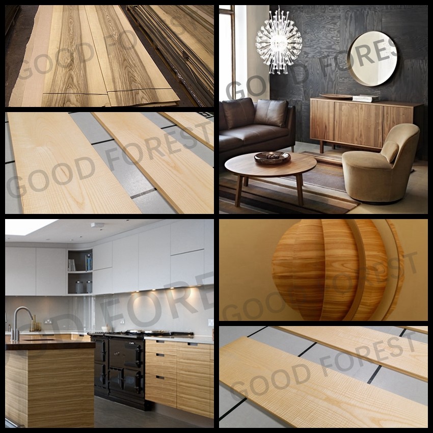 Natural ASH Wood Veneer Sheets Special Grain Customized For Doors