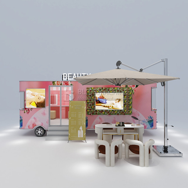 4 Wheels Technology Mobile Beauty Spa Salon Trailer for Dairy Products Long Service Life