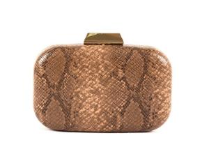 Quality Big Simple Clasp Hand Clutch Purse , Brown Colored Chain Clutch Bag wholesale