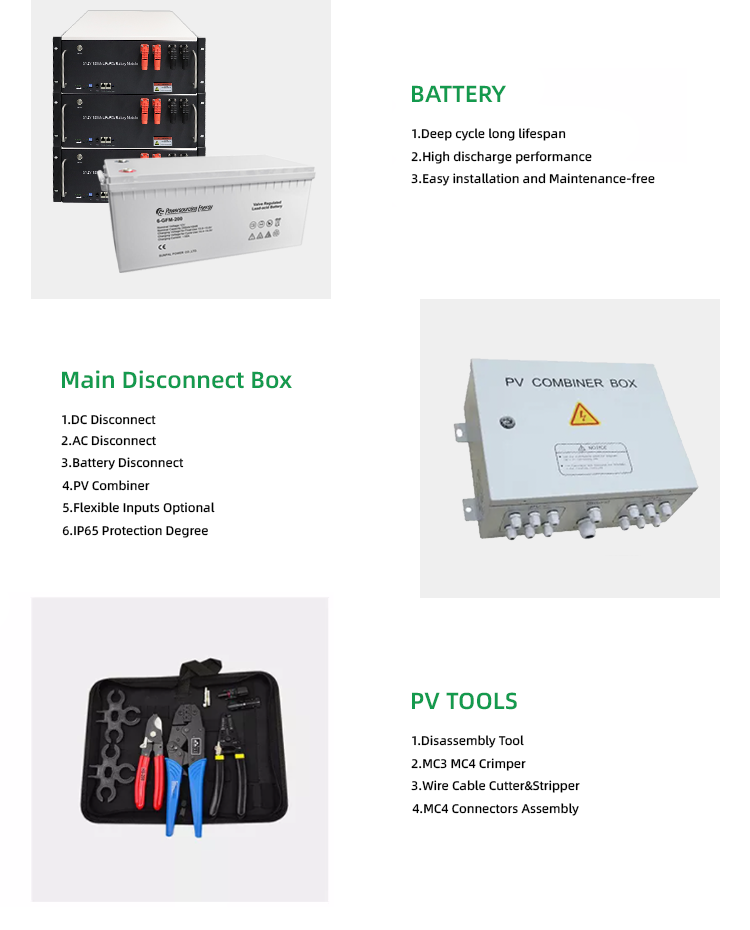 10-50KW Home Solar Energy System 48V Lithium Ion Battery Perfect Solution