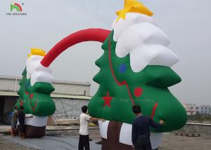 Quality Green Color CE Nylon Merry Christmas Tree Inflatable Archway For Santa Claus Xmas Decoration 11m wholesale