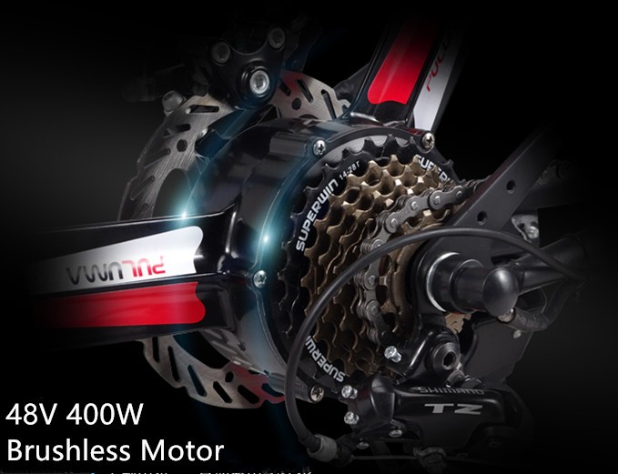 Digital 48V 400W Peak Intergrated Wheel Mountain Ebike Foldable With Hidden Lithium Battery