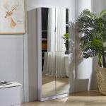 Full Length 70.87inch 3mm Mirrored Shoe Storage Cabinet