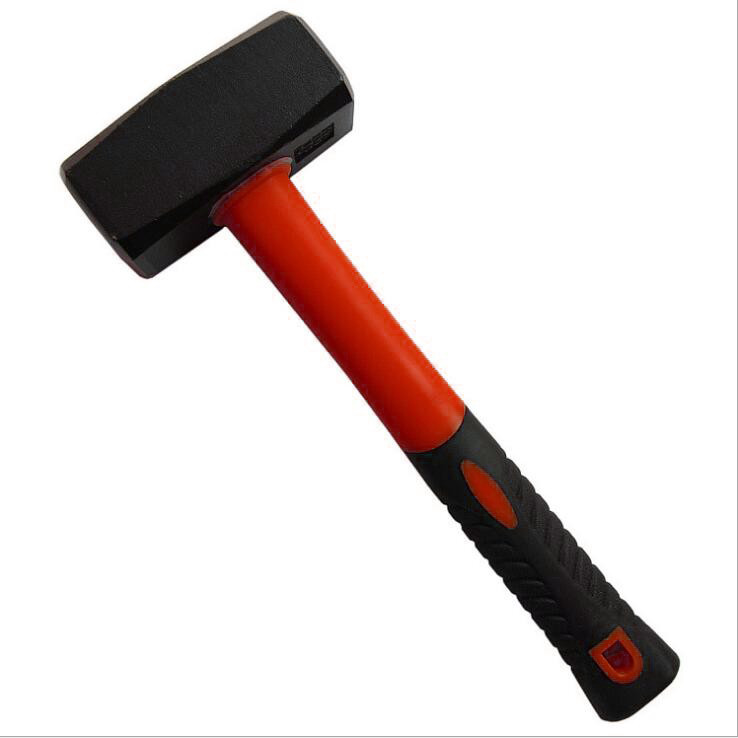 Stoning hammer(XL-0063) with painted surface, color rubber handle and durable quality