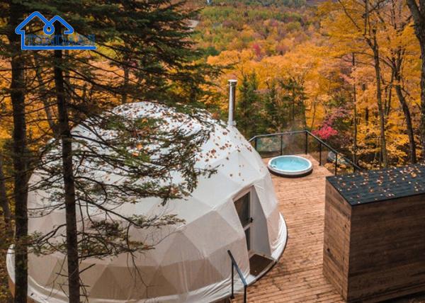 Starry Sky Glamping Hotel Tent Breathable Waterproof Lightweight With Dome