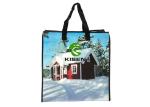 Reusable PP Woven Carry Bags Zipper Tote Type For Supermarket Promotion