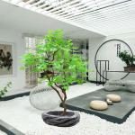Light Weight Washable Artificial Green Maple Leaves For Pub Decoration