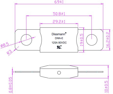 DC80V  Dissmann Automotive Fuse Medium Flat Plug Fuse Bolted Ceramic Fuse Made in China