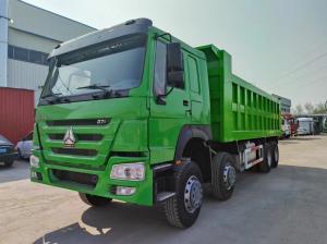 Quality Sinotruk HOWO 8*4 Dump Truck 375HP Green Color 10500 x 2600m x 3400mm wholesale
