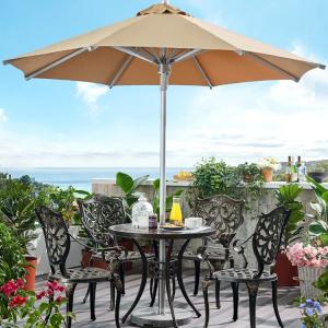 Quality 220 Yarn Dyed Fabric Outdoor Anti UV Centre Pole Umbrella Parasol wholesale