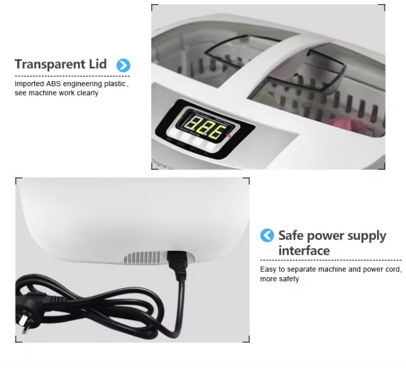 2.5L Dental Ultrasonic Cleaner Multi Purpose Cleaning Function Digital Ultrasonic Cleaner