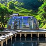 Full House Designs Outdoor Polycarbonate Dome House Glamping Star Capsule Bubble