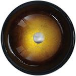 Bathroom Tempered Glass Vessel Sink Gradient Brown Round Wash Basin Bowl