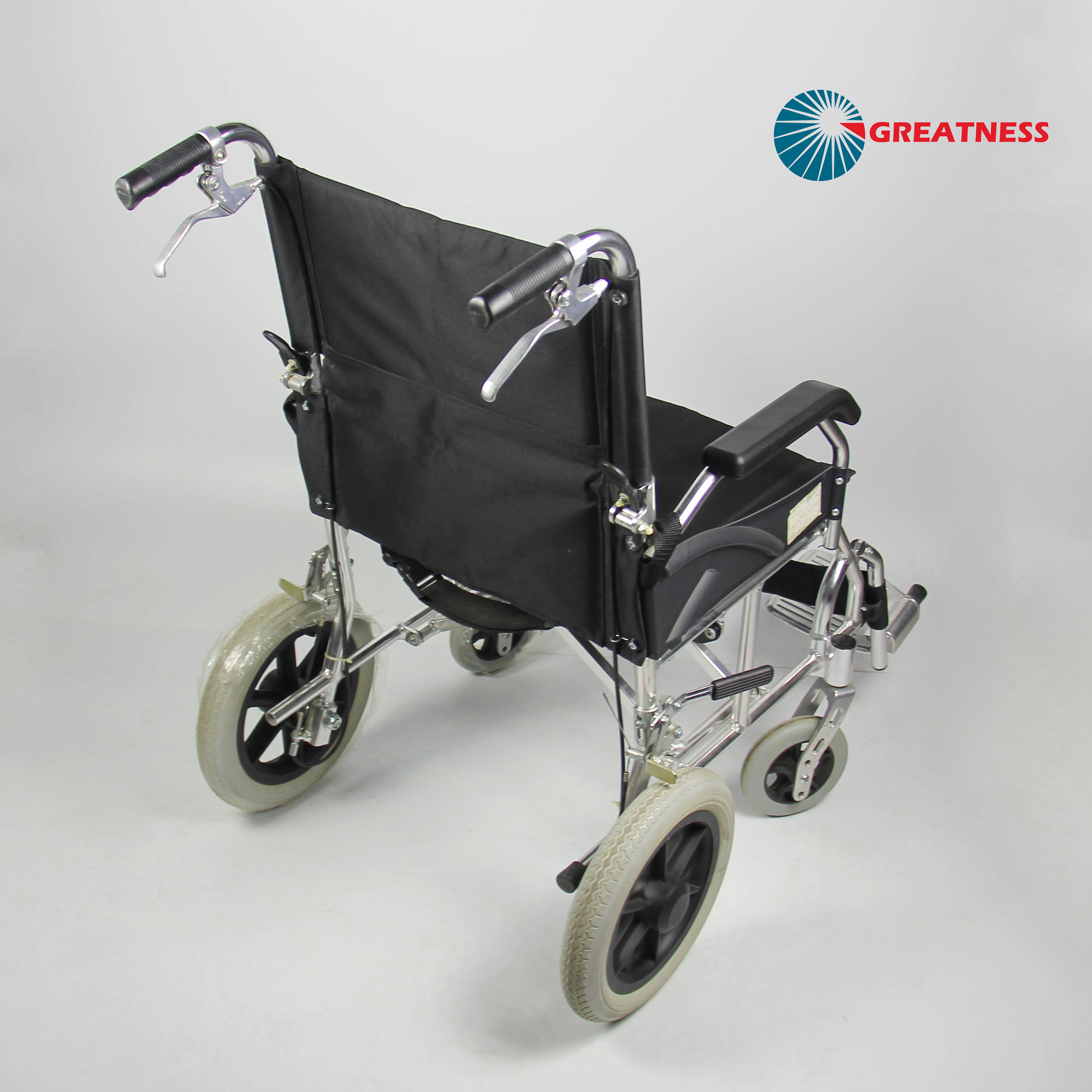 Easy Portability Aluminium Folding Wheelchair For Elderly Traval