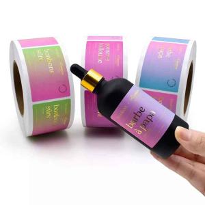 Quality Cosmetic Logo Sticker Waterproof Self Adhesive Vinyl Roll Custom Printed wholesale