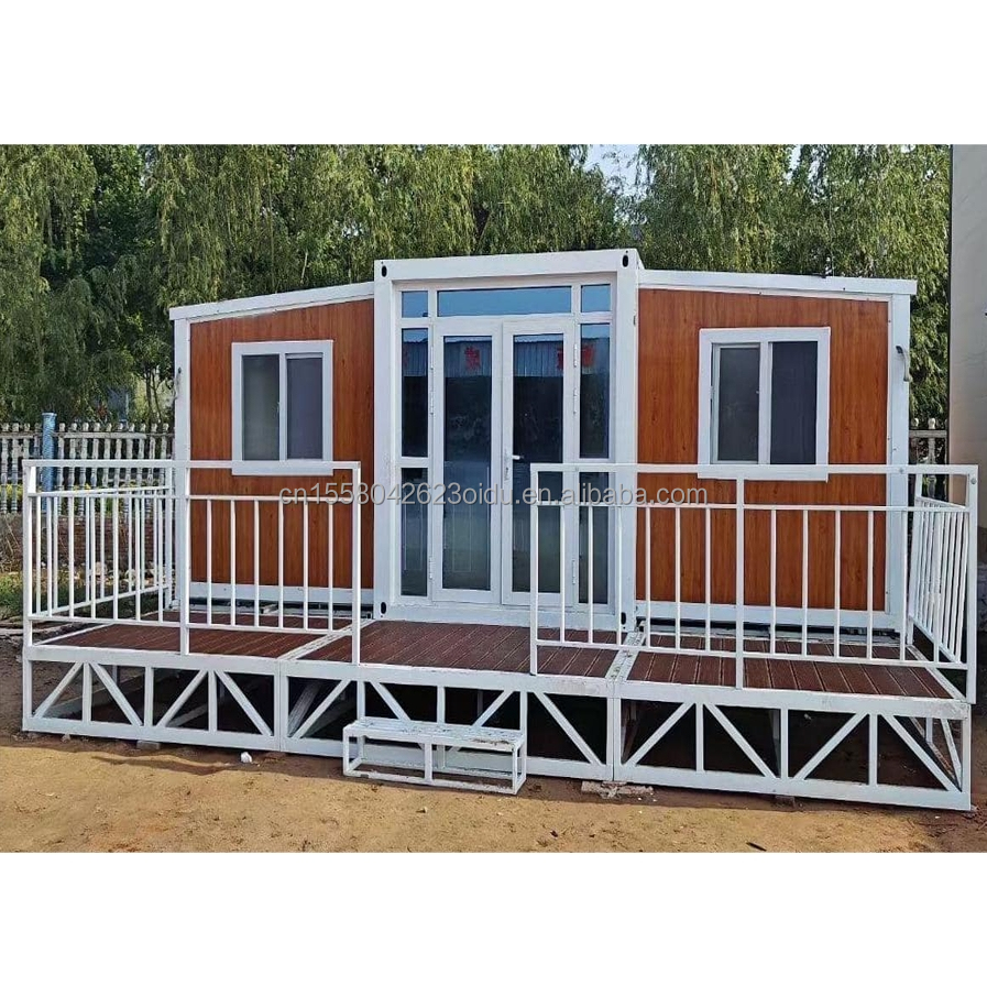 Fully-equipped 20FT Foldable Prefabricated Container House with 2 Bedrooms Aluminum Alloy Windows