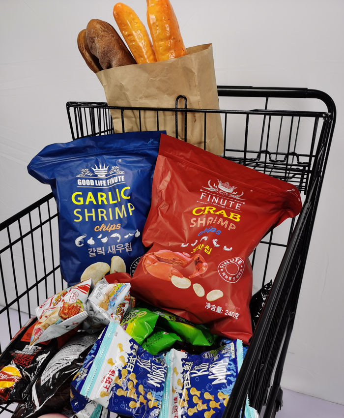 Customized 100L Large Basket Supermarket Shopping Trolley With Handle Small Basket