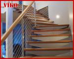 Steel Cable Stair VK84SC Treed American Oak Carbon Steel Powder-coate Aluminum