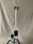 White V Shape Electric Guitar Solid Body HH Pickup Gold Hardware