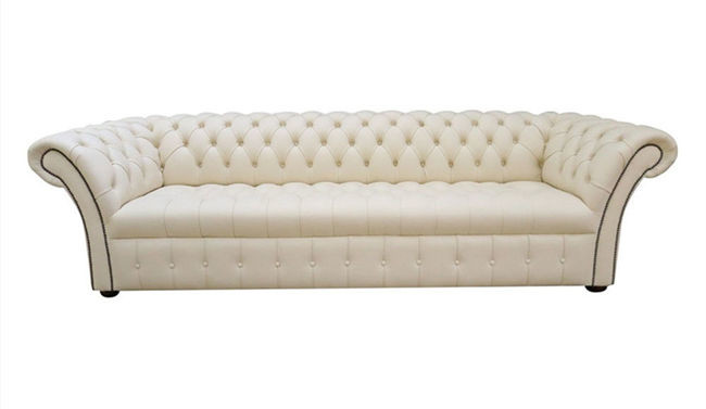 1/2/3/4 Seater White Leather Chesterfield Sectional Sofa Bar Salon