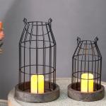 Farmhouse Style Candle Lanterns Bottle Design Iron ART Style Candle Holder For