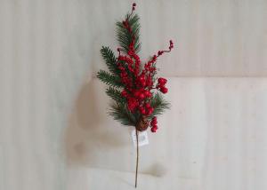 Quality Nontoxic 58cm Artificial Christmas Pine Picks With Red Berry wholesale
