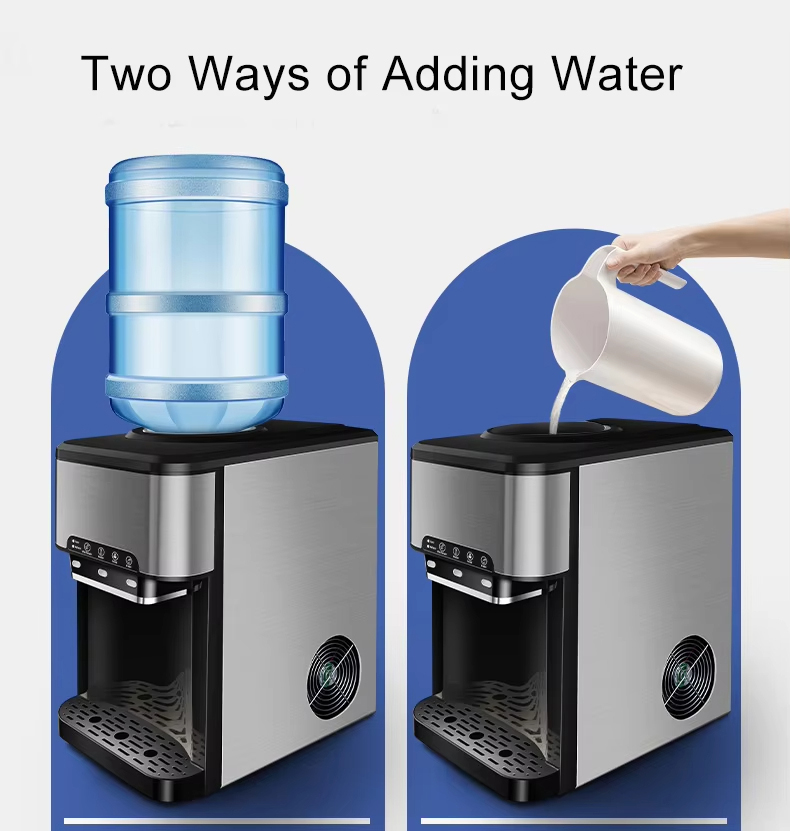 Small Business Prices Automatic 3 in 1 Water Dispenser 25kg Bullet Ice Machine Maker with English Operating Language