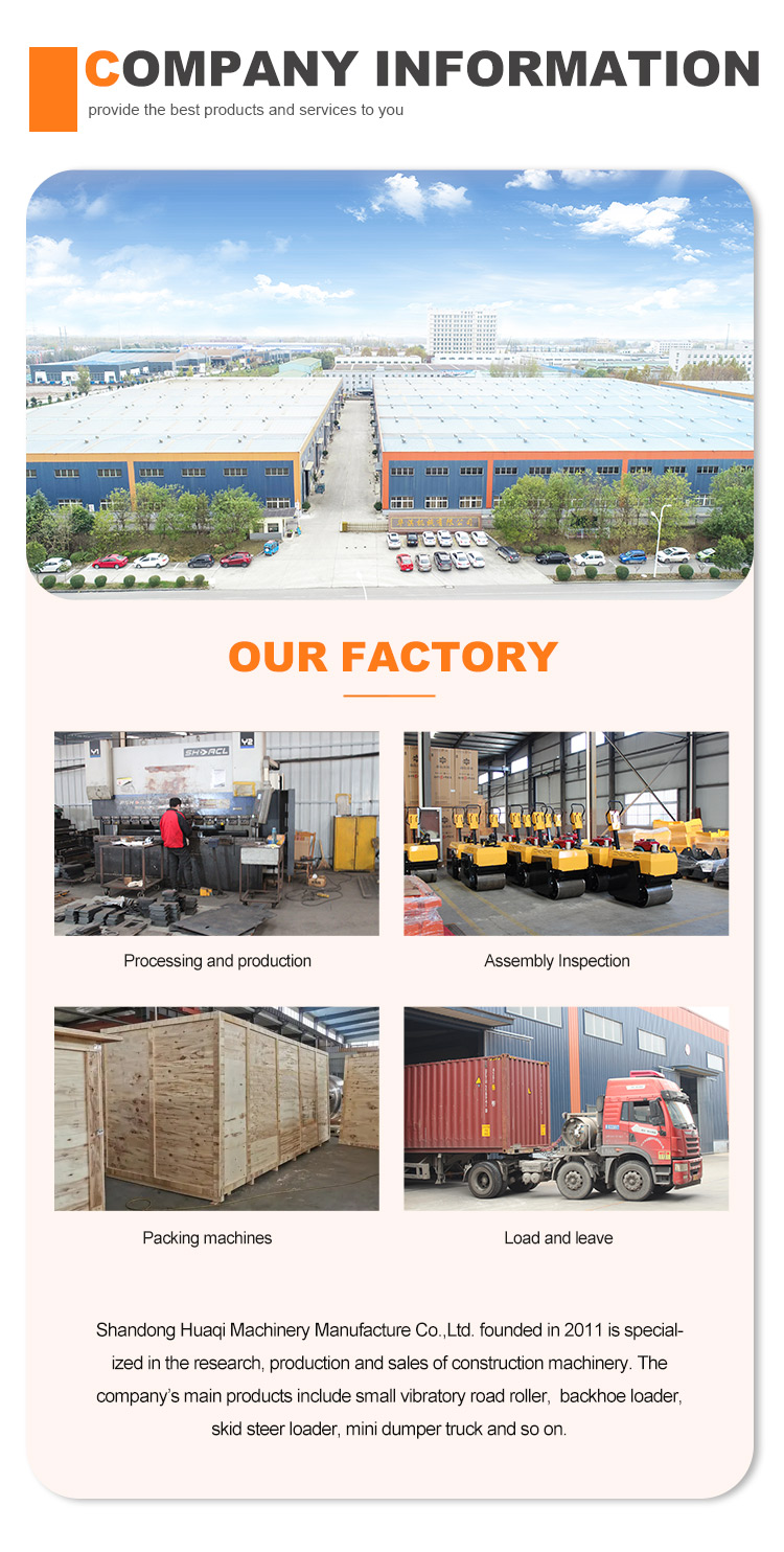 HQ-YL4000 4 Ton Asphalt Road Roller Compactor Machine with 80KN Hydraulic Vibration