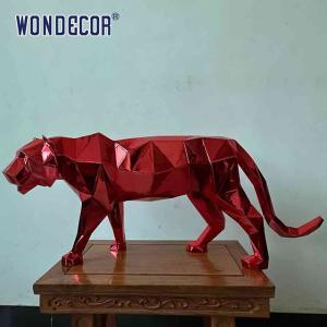 Quality Large Outdoor Metal Forging Geometric Animal Cheetah Stainless Steel Sculpture wholesale