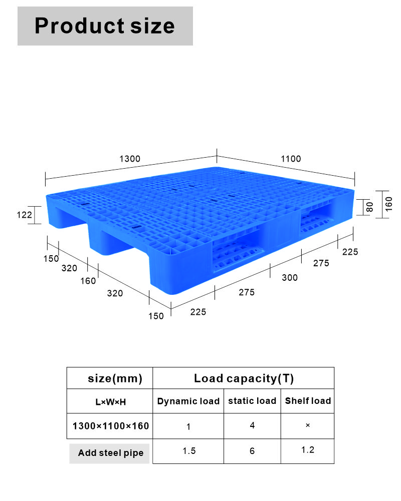 Customized Logo PP Plastic Pallet Single Solid Flat Closed Deck for Dynamic Load 1.5tone