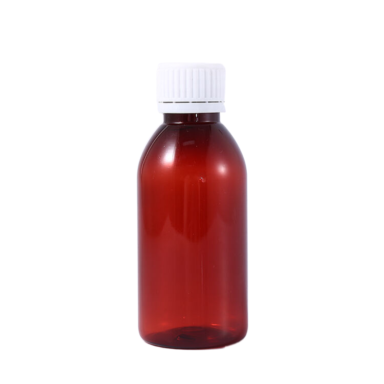 Promethezine PET Collar Material 100ml 120ml 3oz 4oz Amber PET Cough Syrup Bottles Plastic Bottle Lean Bottle