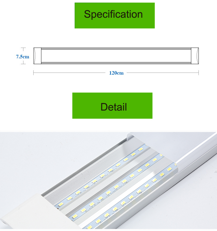 9W 18W 36W 40W 60W 4FT PC LED Batten Purified Fixture Lamp Tube Light with Materials