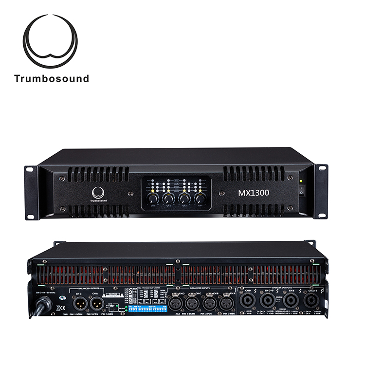 Digital amplifier professional power amplifier 4 channel amplifier 4x1300W , MX1300